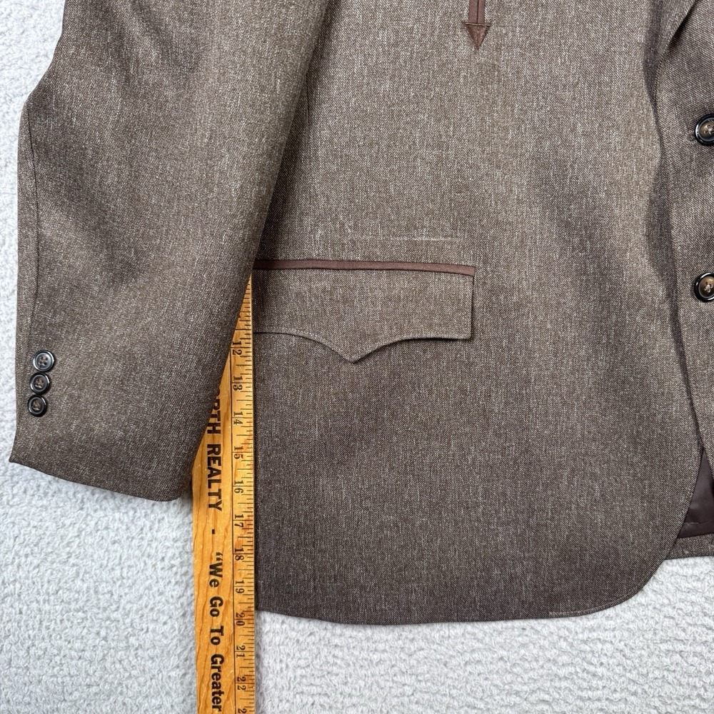Circle S Texas Blazer Mens 48R Brown Blazer Sport Coat Yoke Rockabilly Western - Picture 7 of 13